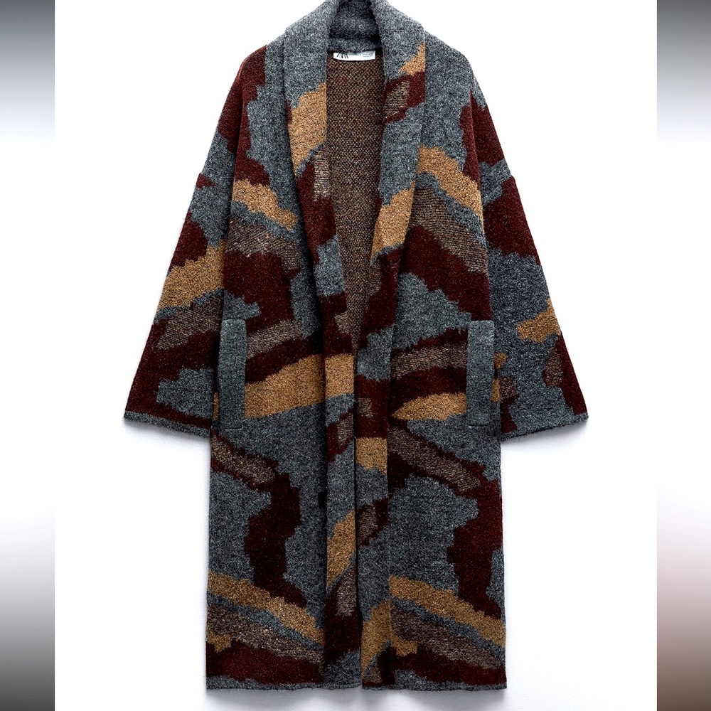 COPY - Zara bloggers fav jacquard knit coat